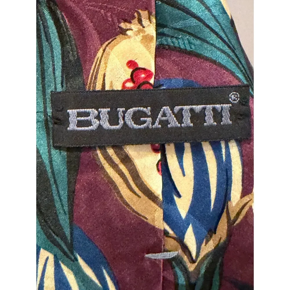 Vintage Bugatti Men's 100% Silk Necktie- Multicolor